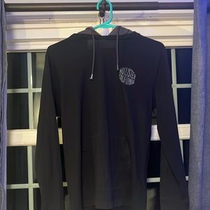 hollister hooded tee. black with grey hood